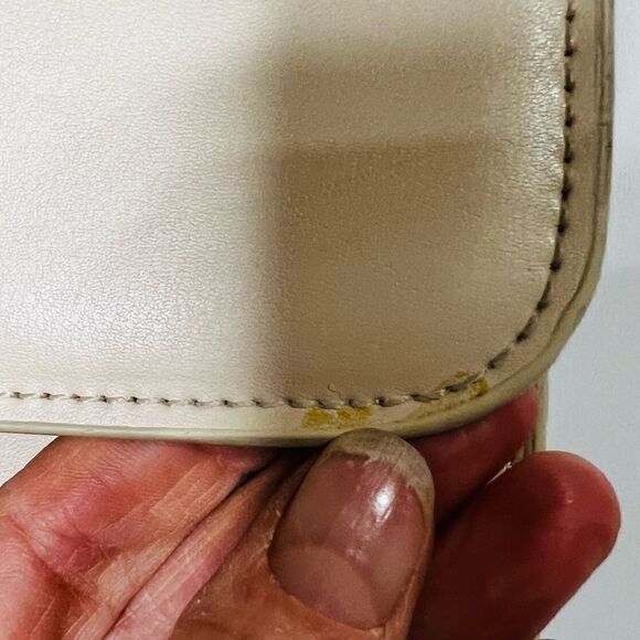 Spartina 449 Nude Cream Leather Shoulder Bag Purse - Picture 5 of 16